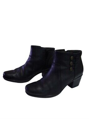 Clarks Women's 7 Emslie Monet Ankle Boots Leather Prairie Minimalist Comfort